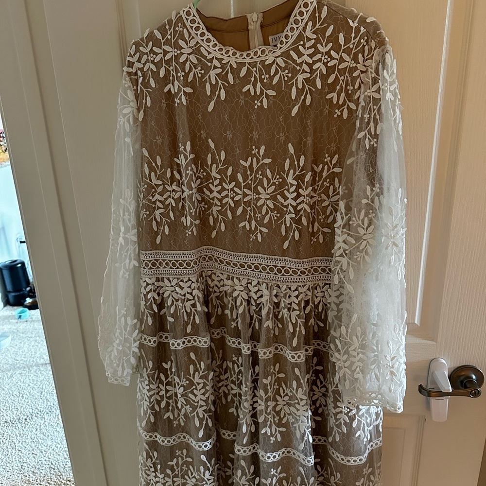 Size 2XL Ivy City Co Sicily long sleeve midi dress worn twice